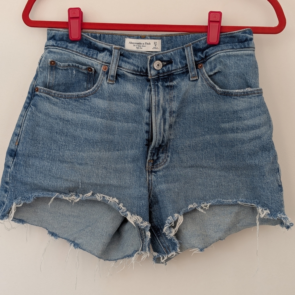 Abercrombie & Fitch Women's Light Blue Jean Shorts